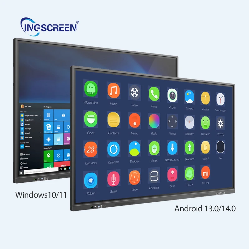 INGSCREEN 86 Inch Android Interactive LCD Advertising Digital Whiteboard Commercial Display 55 65 75 85 Inch Blackboard Teaching