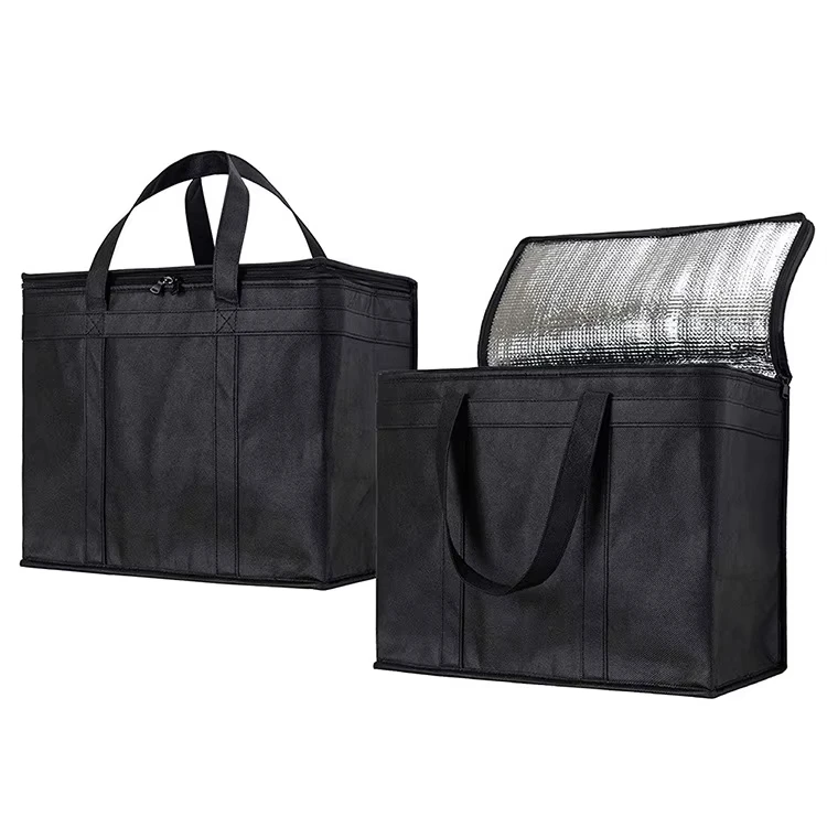 Wholesale Luxury Reusable Travel Beach Lunch Bag Folding Insulated Non-woven Fabric Cooler Bag Dot Pattern supplier