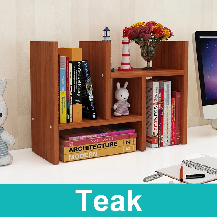 Pink Beautiful Desktop Counter Top Bookshelf Storage Rack Shelf Book Holders MDF Organizer