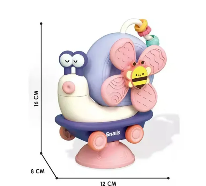 Unisex Spinner Snail Dining Chair for 0-1 Year Olds Cross-Border Baby Table Sucker Toys Fine Plastic Finger Toys Carton
