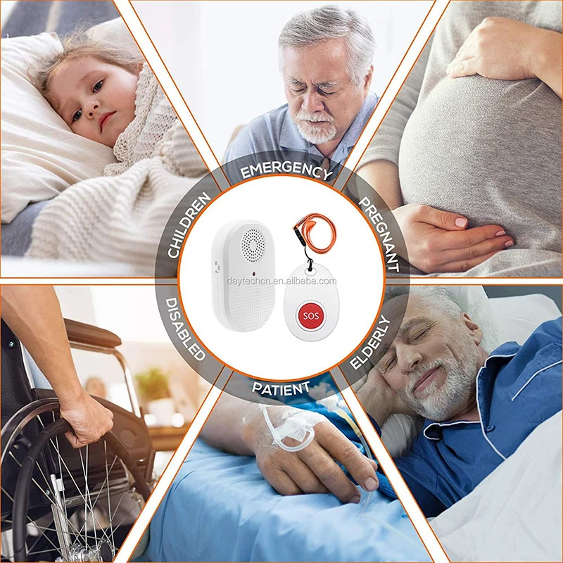 Daytech Vp02 Pager System Caregiver Beeper Long Range Button Waterproof Personal Emergency