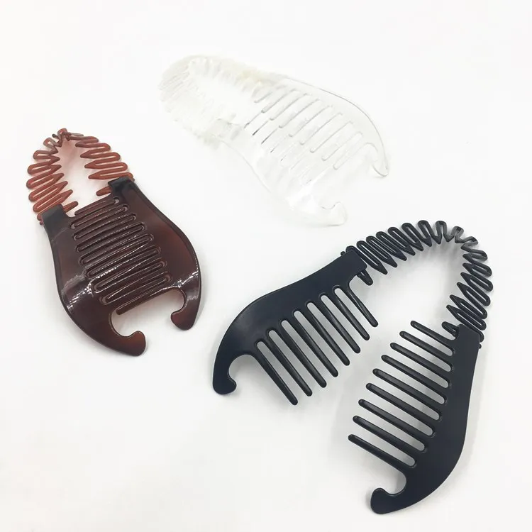 Adjustable Elastic Bendable Smooth Interlocking Styling Hair Comb Clip