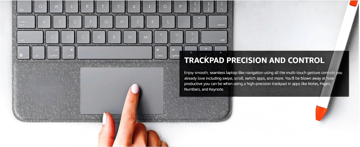 product touch case for ipad air 11inch m2 m3 ipad air 4th and 5th generationwith trackpad and smart connector backlit and foldable-8