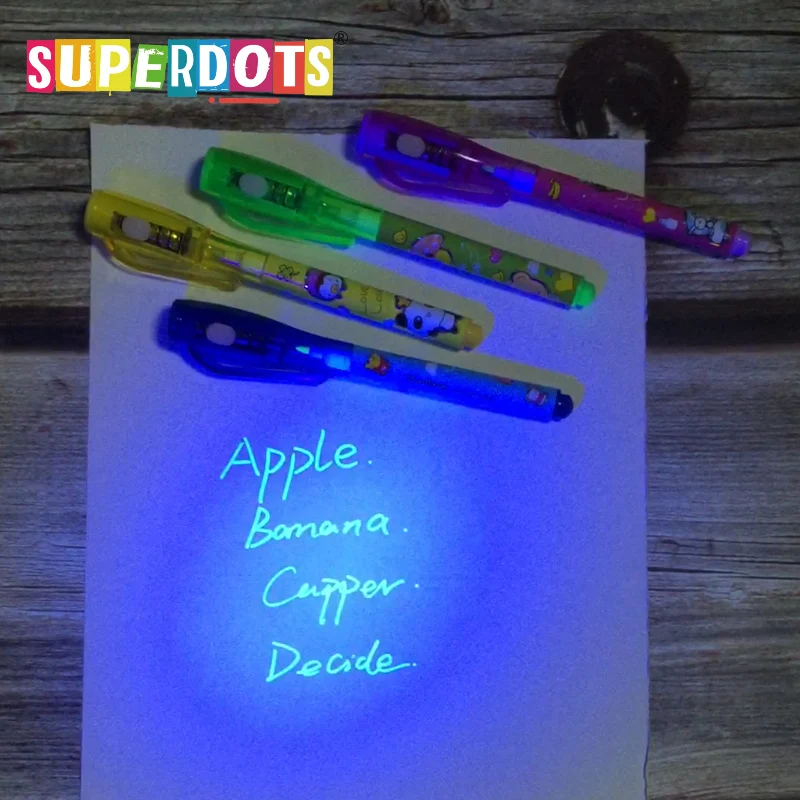 Wholesale Invisible Ink Pen with UV Flashlight Superdots