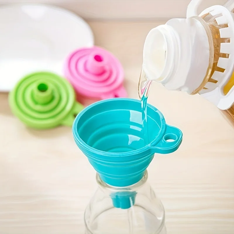 Portable Foldable Extendable Silicone Funnel Ladle Set Hand-Designed Style Plastic Metal Melamine Aluminium Small Food