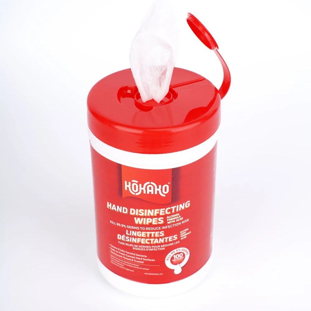 100 Pieces Hands Cleaning Non-Woven Wet Wipes Canister Packing Sanitizing Wet Wipes 80ct