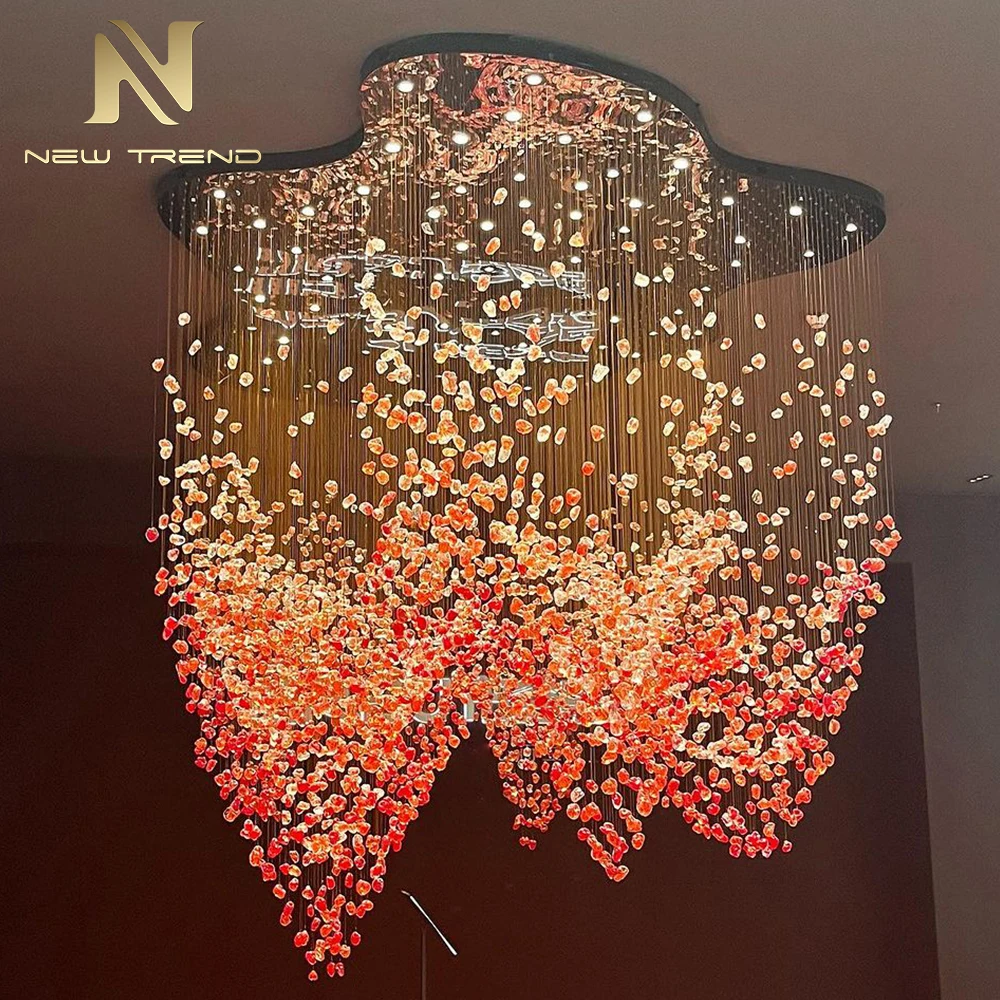 CPL-261 Modern Hotel Lobby Villa Decoration Bespoke Fixtures Chandelier Custom Large Project LED Glass Hanging Light