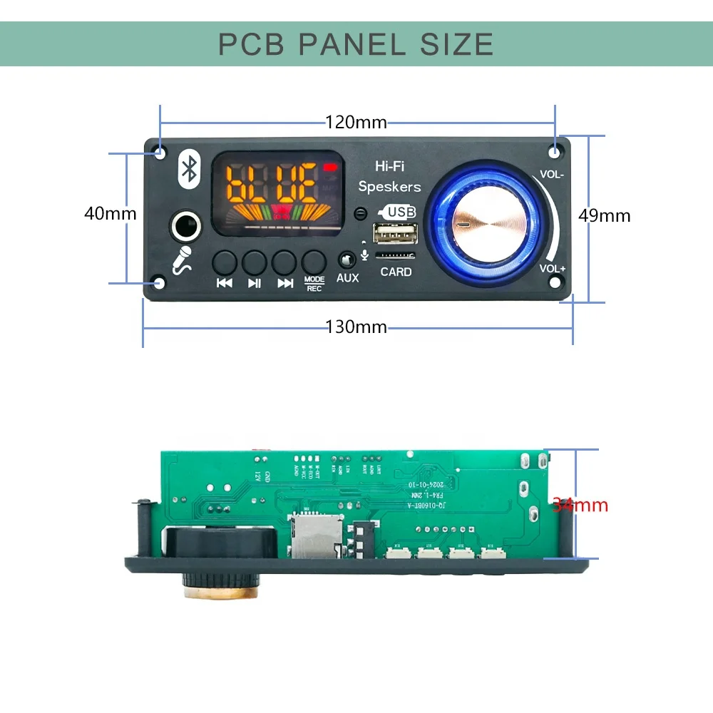 12V Bluetooth Speaker Module MP3 Music Player Audio Decoder Board Calling Recording With Microphone Function