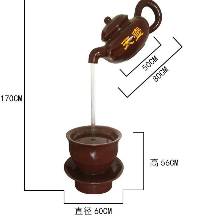 Outdoor Garden Decoration Giant Soaring Teapot Water Fountain Sculpture