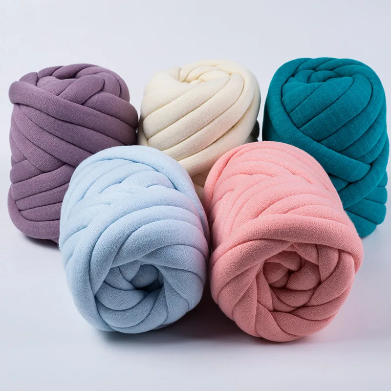 Blended Fancy Yarn Polyester Hollow Giant Chunky Cotton Tube Yarn for Hand  Knitting
