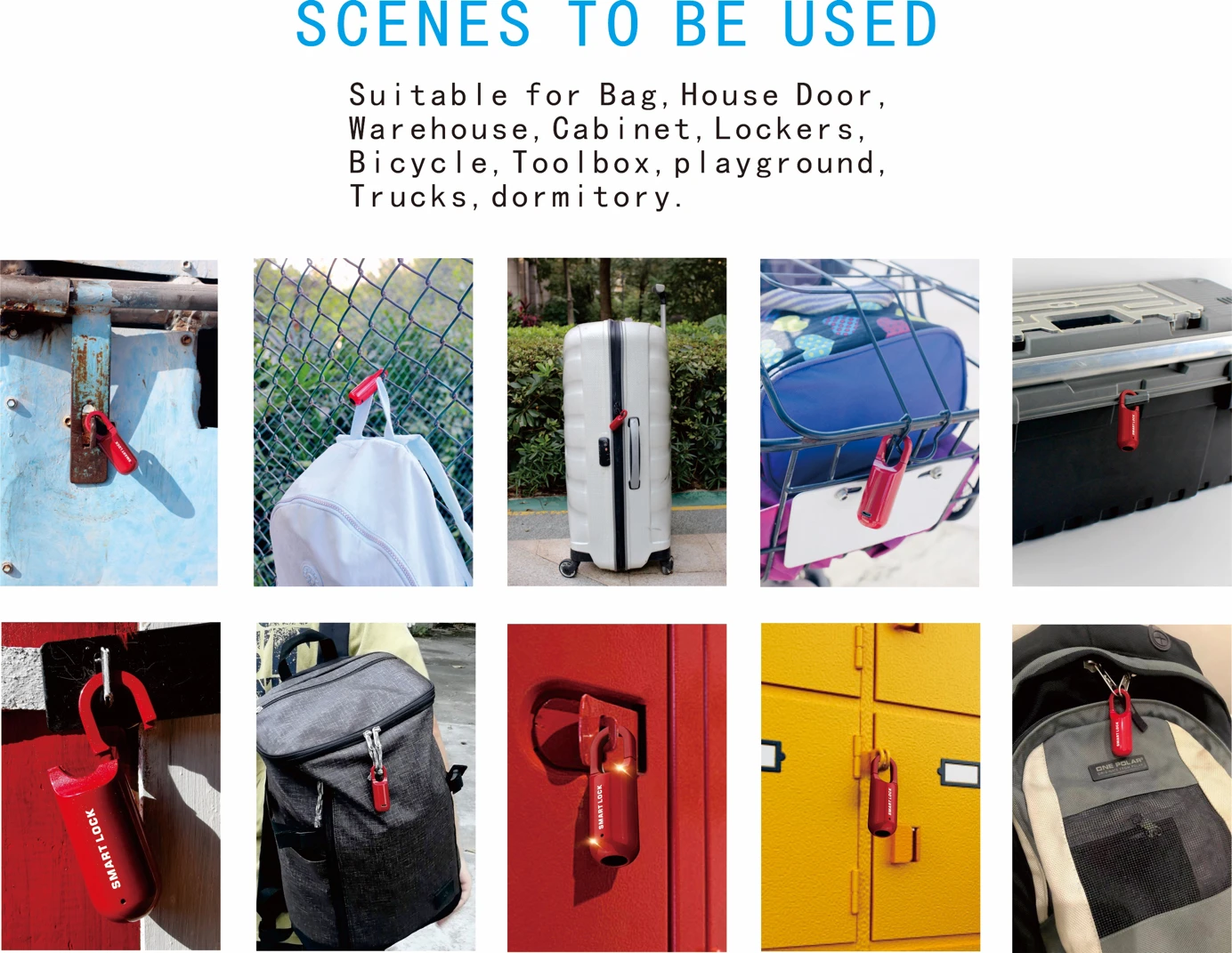 M01 Finger Recognition Print Smart Fingerprint Doors Lock Bag Cabinet Bicycle Toolbox Playground Truck Dormitory Padlock Locks
