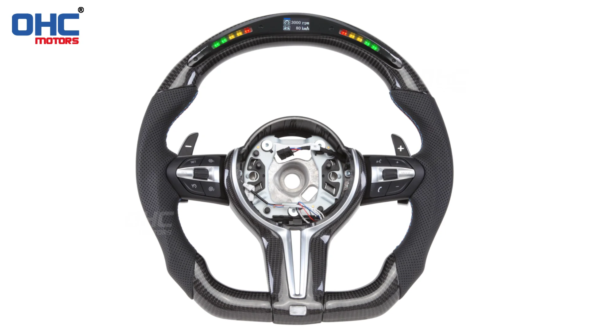 Carbon Fiber Steering Wheel Led Shift Light For Bmw E60 E46 E90 M2 M3