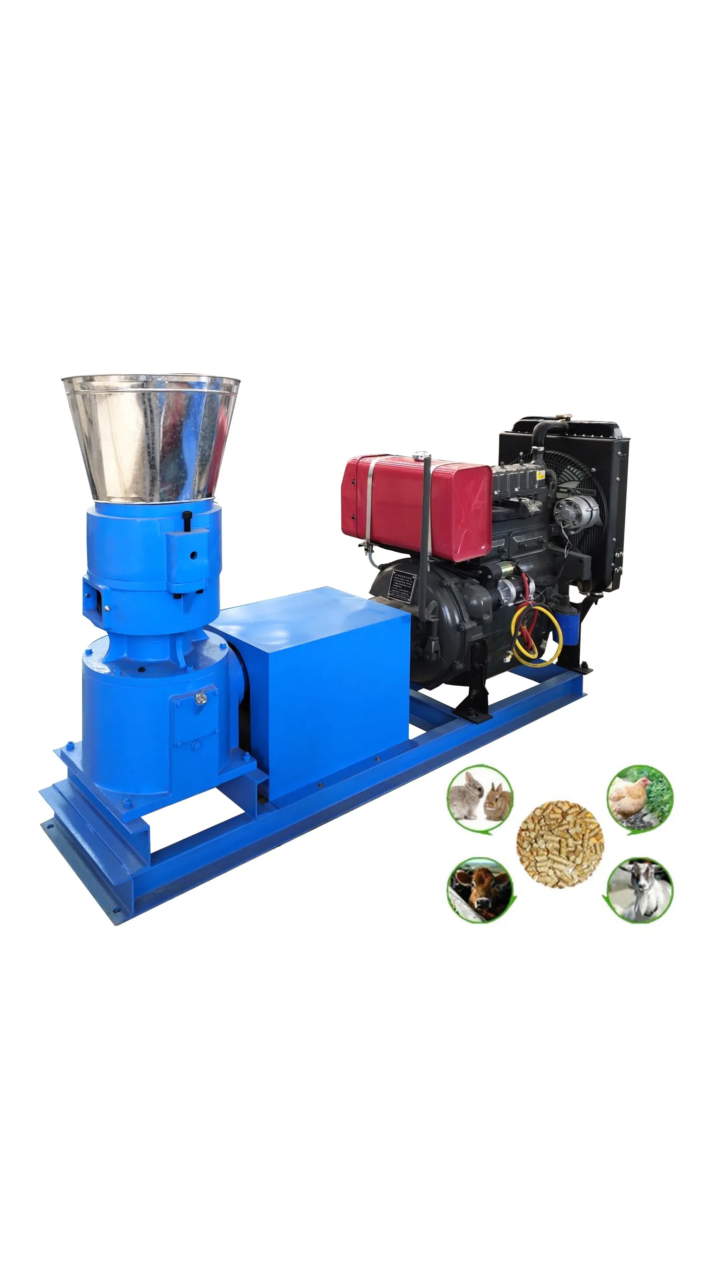 Diesel Feed Pellet Mill 500kg/h Poultry Chicken Small Pellet Making