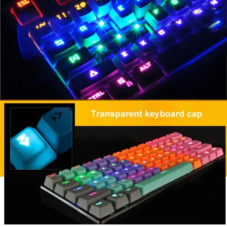 OEM Mechanical Keyboard Metal Panel Round Retro Keycap 104 Keys Backlit Wired Gaming Keyboard For PC Laptop