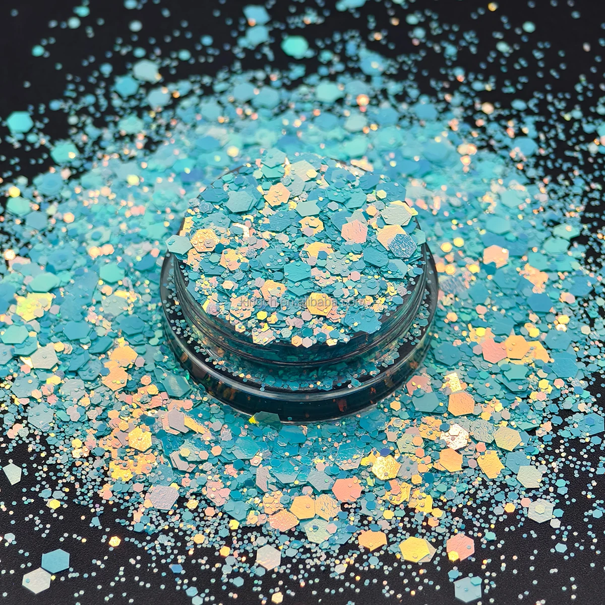 product bulk 15 colors rainbow glitter 5g shaker nail art solvent resistant polyester glitter-9