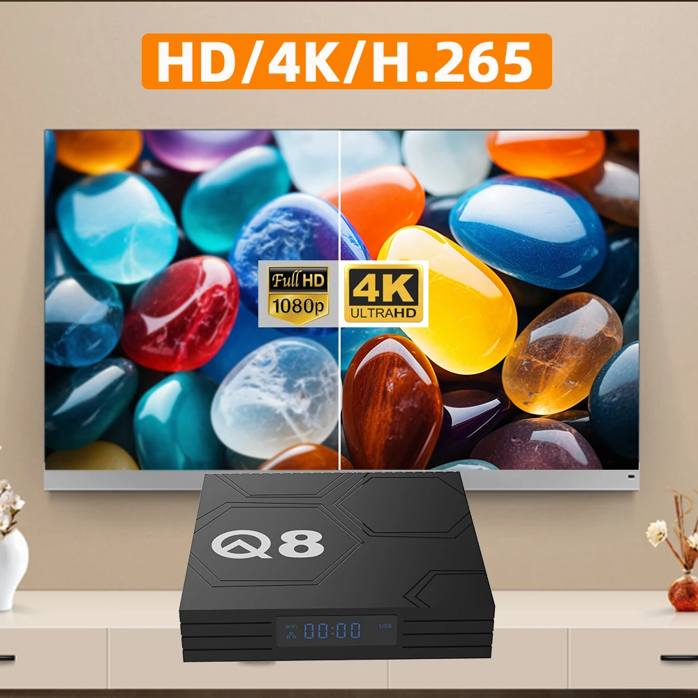 Type-C Q8 4K Android 12 TV Box Voice Remote Control Allwinner H618 5G WiFi  2GB+16GB 4+32GB Media Player Internet TV Set-top Box