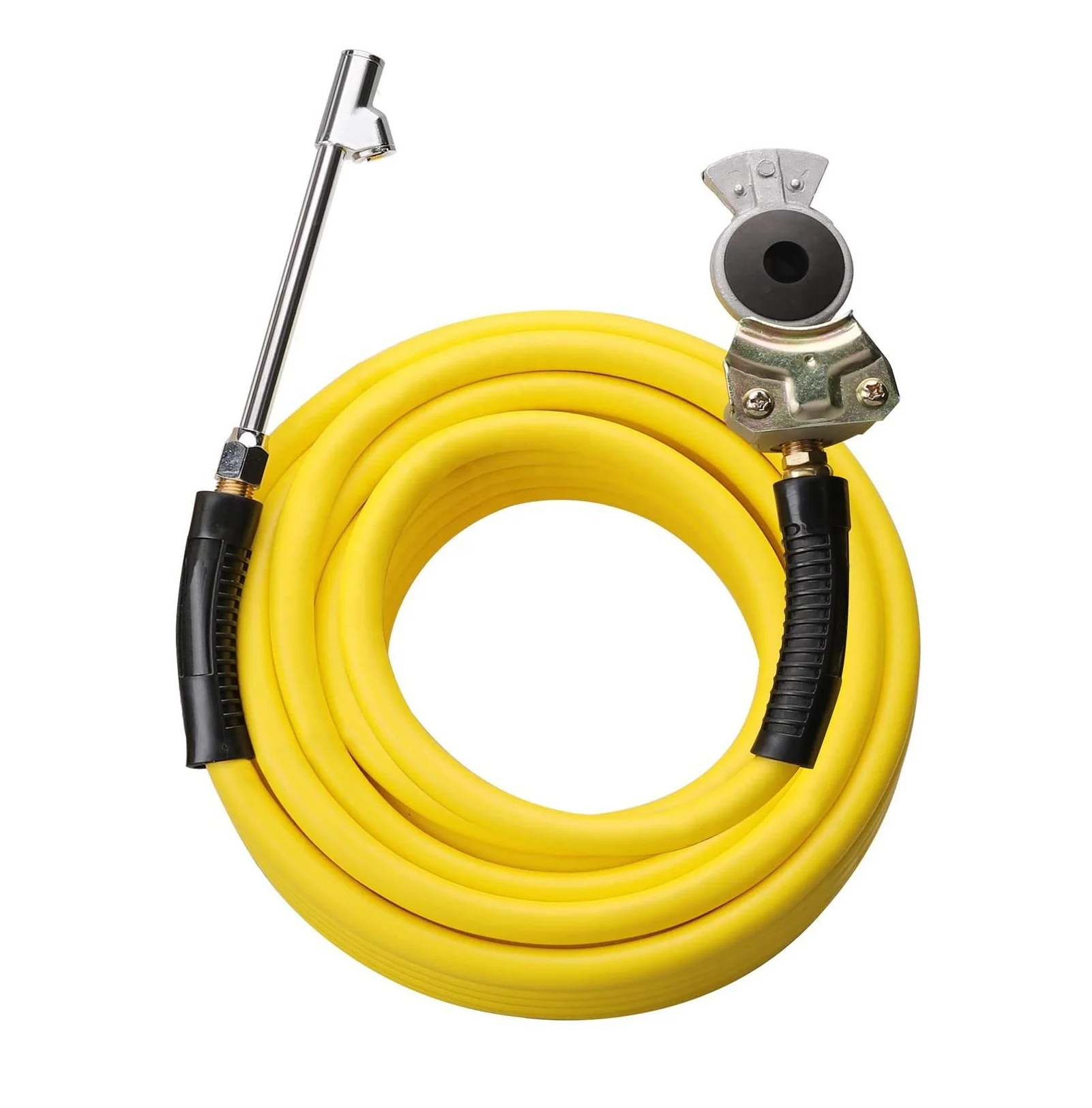 50 Ft Truck Tire Inflator Kit - 3/8" Hybrid Air Hose With Glad Hand & Chuck