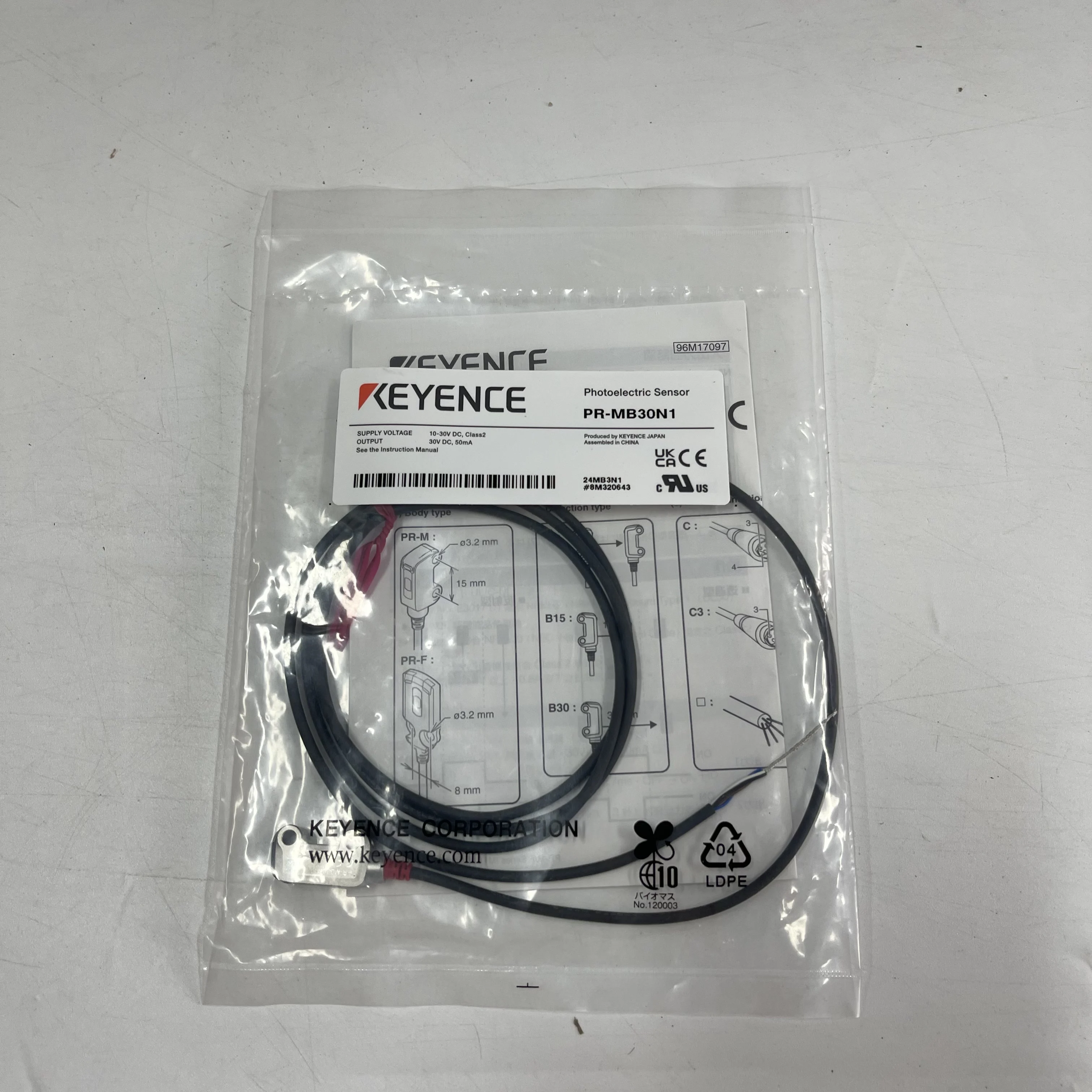 Keyence Photoelectric Sensor PR-MB30N1 Keyence Photoelectric Sensor PR-MB30N1