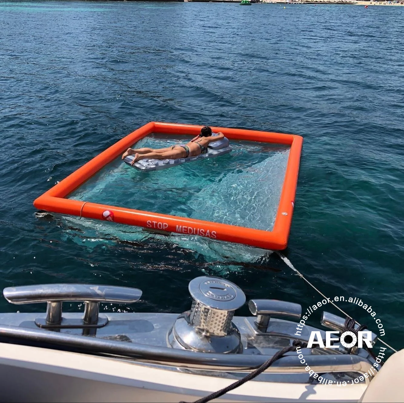 Floating Ocean Sea Swimming Pool Inflatable Pool For Yacht With Net ...