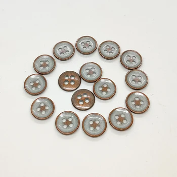 Factory Price Retro Style 4-holes Bowl Shirt Buttons Alloy Metal Sewing Button for Coat Suit Clothing
