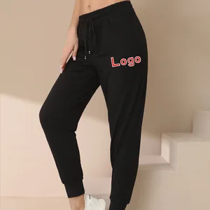 Custom Logo Women's Loose High-Waisted Training Pants with Pockets Breathable High-Elastic Outdoor Gym Fitness Yoga Pants