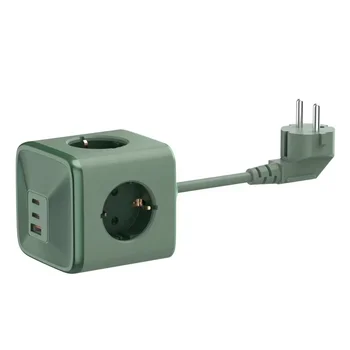 Long Extension Cords Compact Portable Power Station Cube Power Strip with 3 USB Flat Plug Power Strips GAN