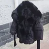 Black+Black fox fur collar