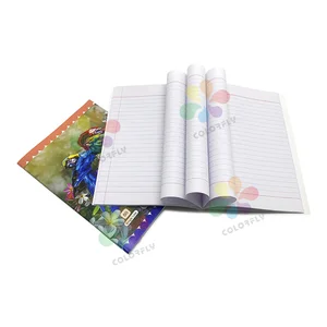 Exercise Book  Size 160* 210 mm  50sheets  4 Line with Left Margin & 1 Side Plain Neon Orange Cover Cheap Price