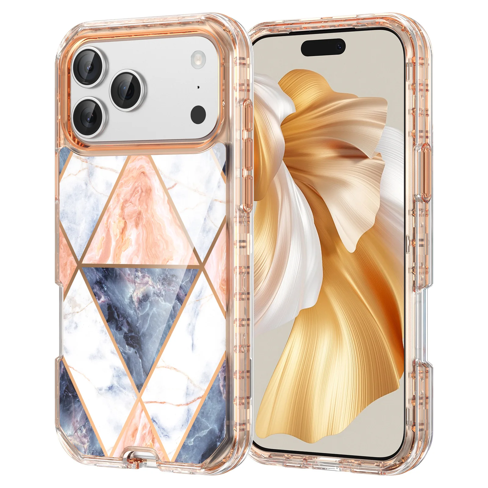 Luxury Hard Pc Electroplate Marble Pattern Phone case for iPhone 17 Pro Max