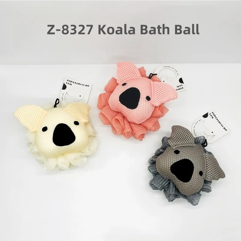 UUYP Wholesale Price for Export Koala Customized Soft Color Matching Scrubber Bathing Sponge Mesh Bath Luffa Foam Ball H000d8ae20b9e454abaa117e902b9fab0k