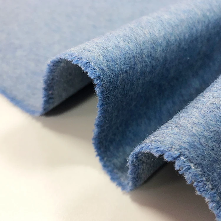 2022 New Product 100% Wool Alpaca Velvet Flannel Fleece Coat Fabric Woven Yarn Dyed Pattern for Girls' Jackets and Suits