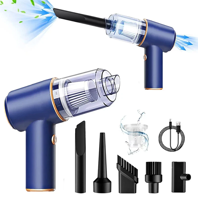 LOGO free Portable Handheld Blowing and Suction Integrated Auto Car Vacuum Cleaner with Light mini Wireless Car Vacuum Cleaner