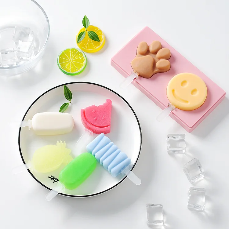 Silicone Ice Cream Mold with Cover Animals Shape Jelly Form Maker for Ice  lolly Moulds Ice Cube Tray for Candy Bar Decoration