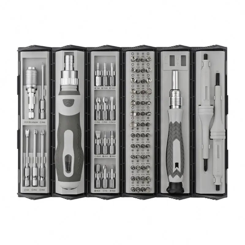 75pc Precision Screwdriver Bit Set with Chrome-finished Ratchet Handles DIY Grade Plastic Material OEM ODM