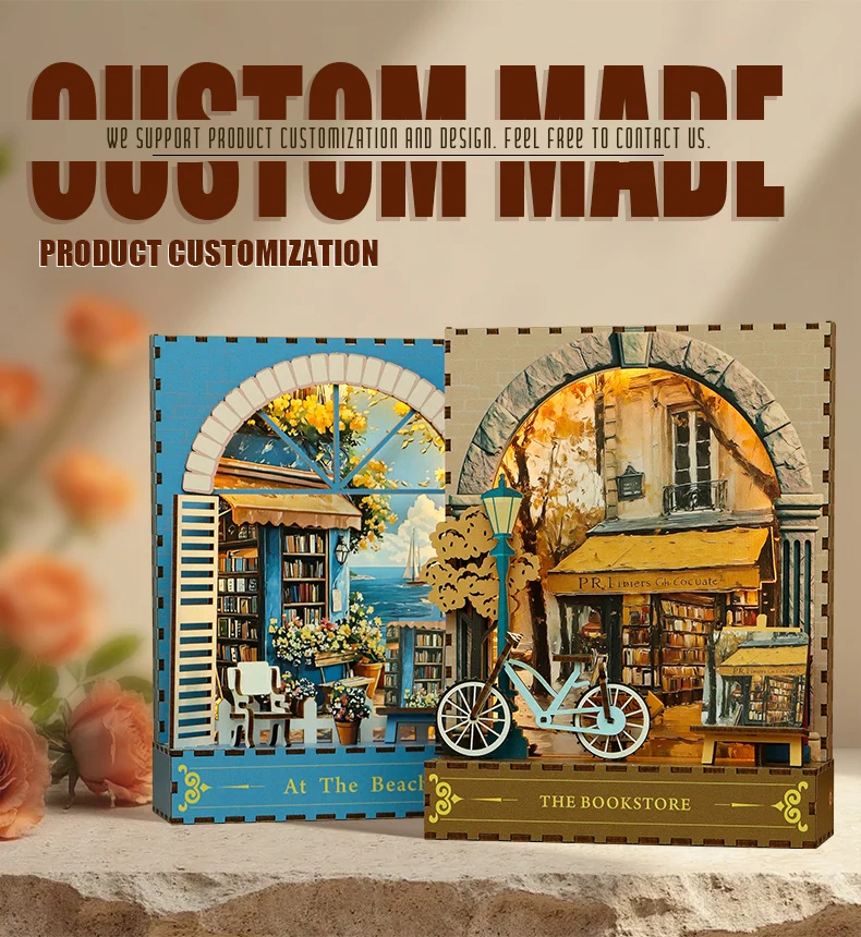 product wooden standing night light 3d puzzle craft holiday gift wooden assembly decorative ornament set-2