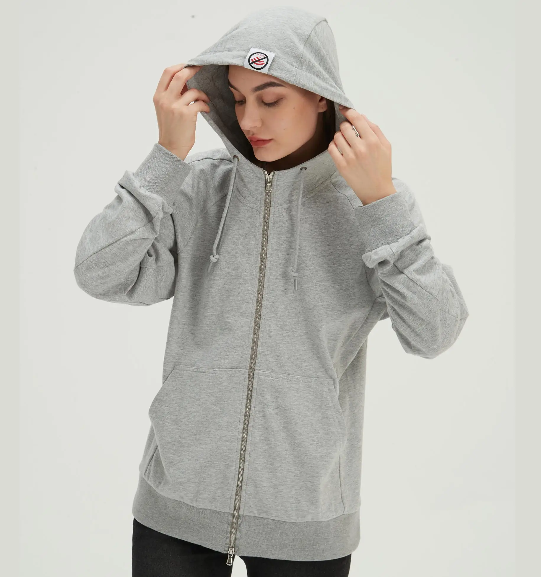 UrGarding EMF Protection Silver Fiber Cotton Faraday Hoodie Shielding Silvered Zipper