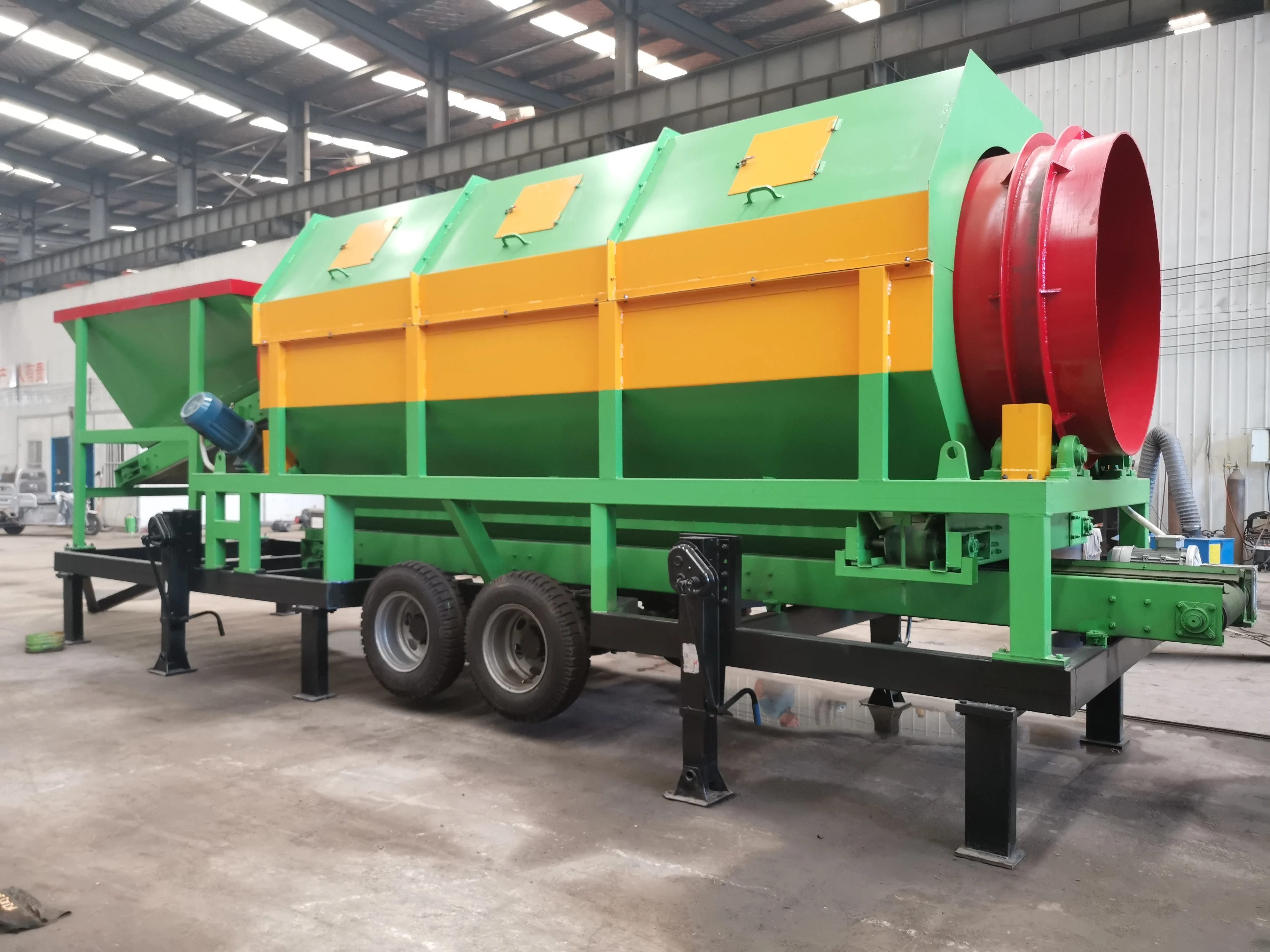 Rotary Drum Screen Sifter Electric Sieve Soil Screening Machine Trommel Screen Topsoil Screener Sand Screening