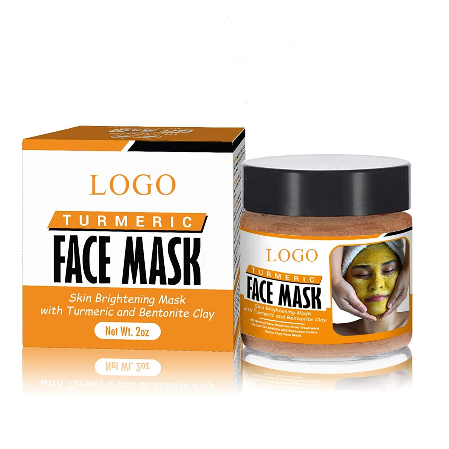 skin care moisturizing brightening detox turmeric clay face mask