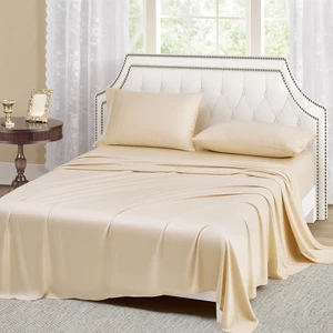 Luxury 300 Tc Natural Soft Cooling Bamboo Bedding Sheet Sets New Design for Home and Hotel Use Modern Style Wholesale