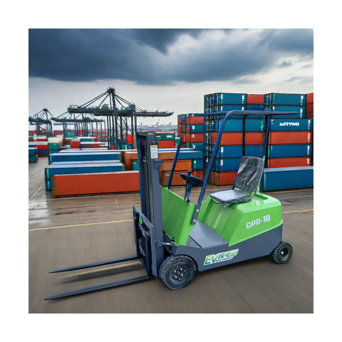 CE ISO Certified 1.2 Tonne Electric Forklift Truck China 3-Wheel 48 V Motor Drive Mini Electric Three-Points Wheeler PLC Core