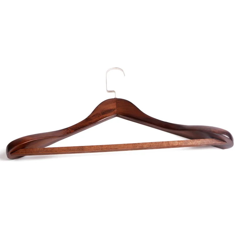 Factory Direct Non-slip Teeth Bar Suit Bulk Clothes Hangers Shop Hanger Multi-purpose Hotel Wooden Hanger