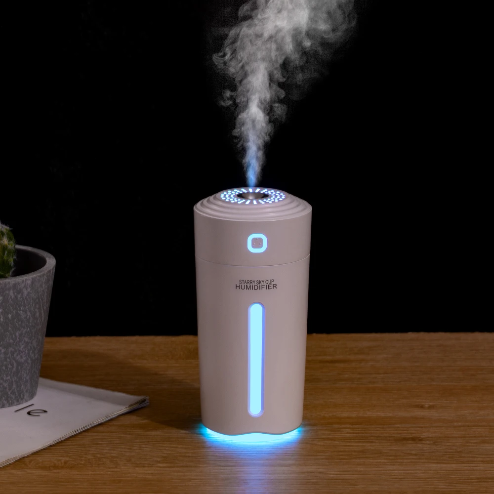 800mAh USB Rechargeable Mini Car Humidifier Ultrasonic Cool Mist Wireless Cordless LED Light Aromatherapy for Household Use