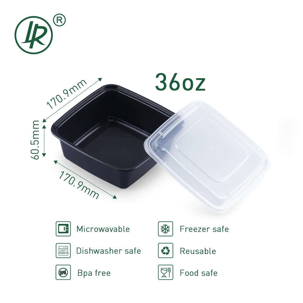 36oz 48oz Black Disposable Takeout Containers Easy Open Plastic Food Container  Togo with Dome Lids - China Plastic Containers and PP price