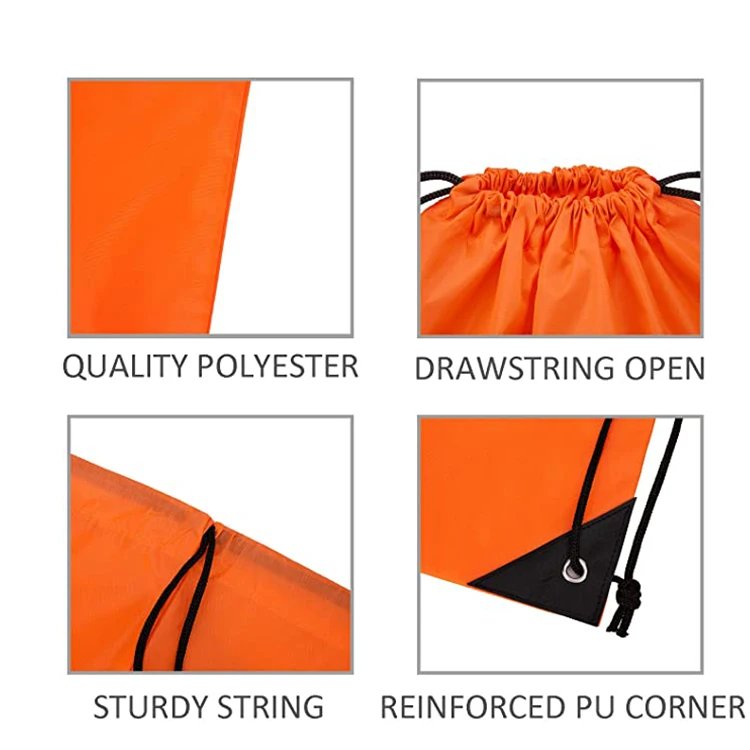 Cheap Plain Custom Promotional Plain Draw String Polyester Waterproof ...