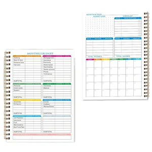 Cross-Border E-Commerce Personal Family Budget Planner A5 Spiral Style Account Plan Book Paper Cover Gift