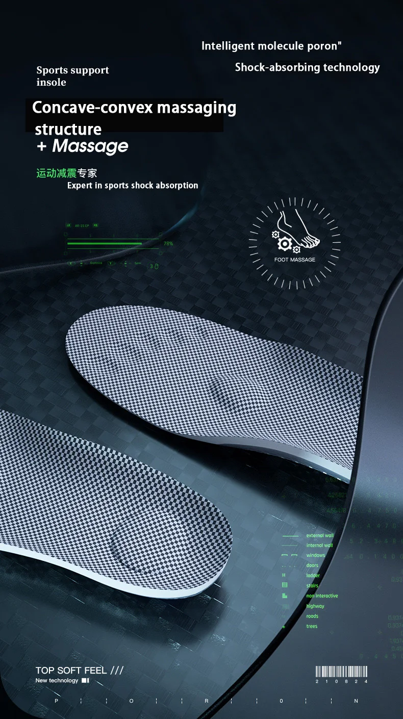 Custom Gel Shock Absorbing Sports Insoles Wholesale