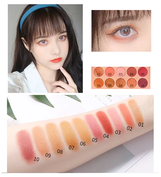 
 Новинка, Лидер продаж, оптовая продажа, картонная палитра теней для век с высоким пигментом, 10 цветов  