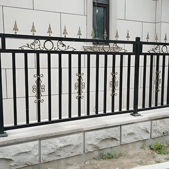 Art mental attractive residential luxury metal yard stainless modern design farm  factory fence metal galvanized fence