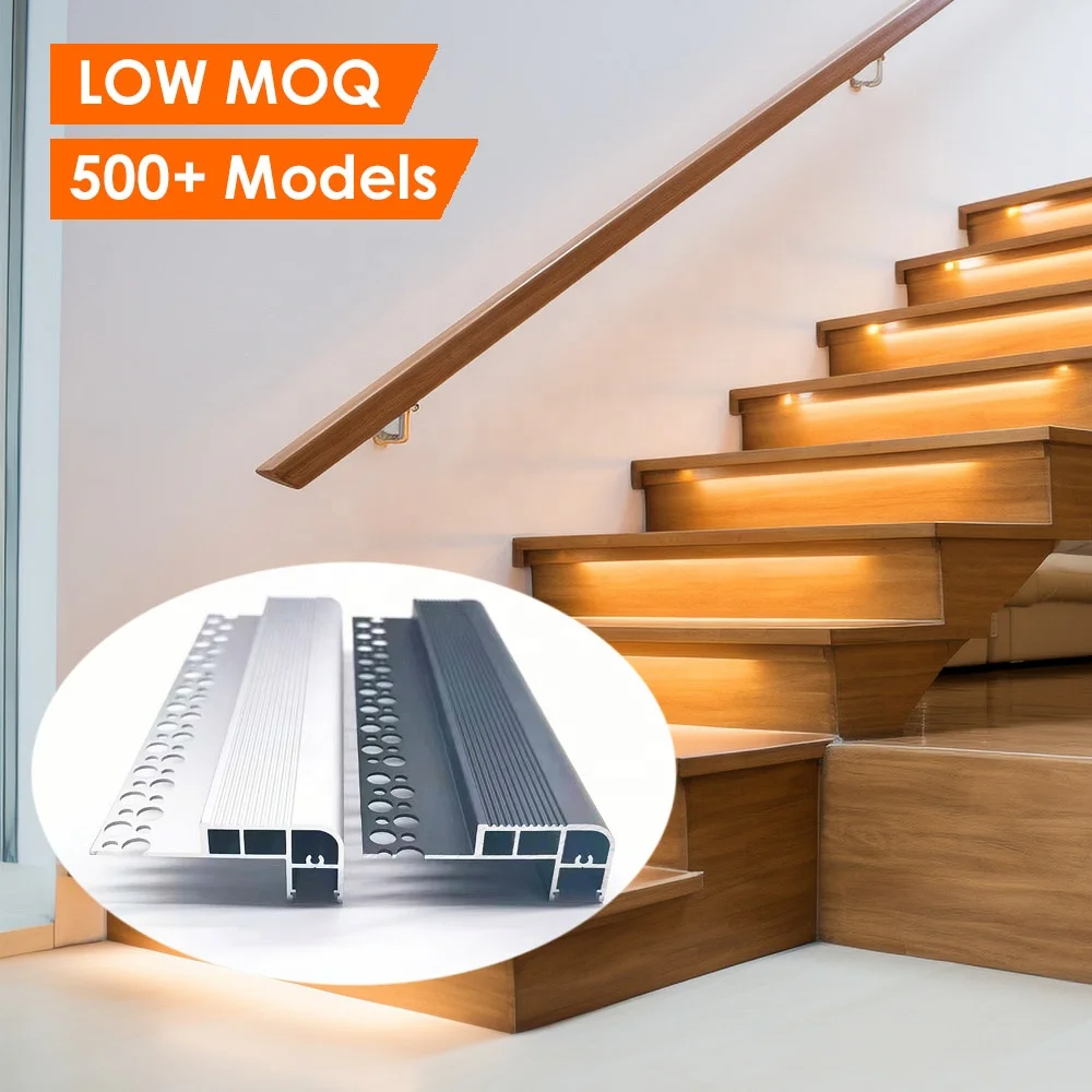 Step Nosing Light Stairs LED Profile Surface Mounted Staircase Aluminum LED Profile for Stairs Lighting