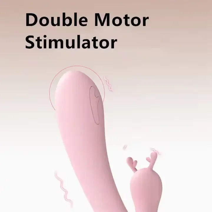 Pink Amoura clitoral and G-spot vibrator front view showing ergonomic shape and control button